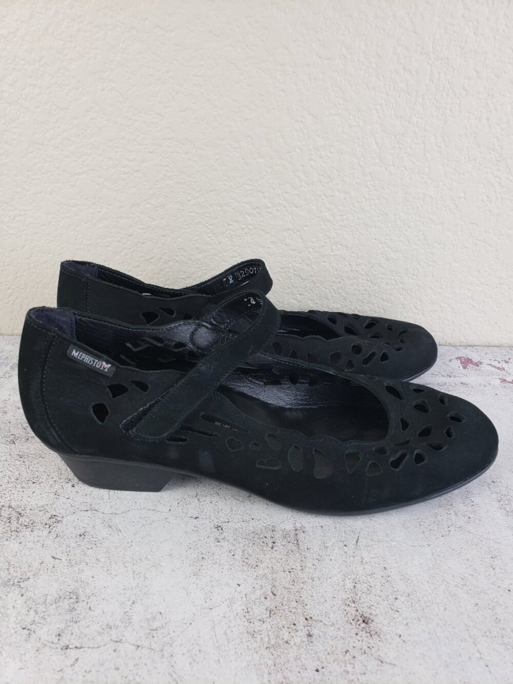Mephisto Perforated Shoes Mary Janes Black Leather Nubuck Comfort Shoe size 9 - Picture 8 of 12